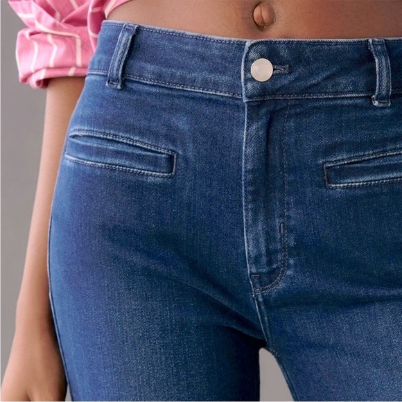 Anthropologie Maeve The Essential Slim High-Rise Straight Jeans Welt Pockets 26 - Picture 11 of 12